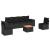 Set canapele de grădină cu perne, 7 piese, negru, poliratan GartenMobel Dekor