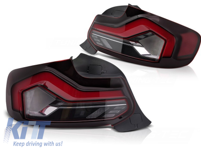 Set de stopuri LED potrivit pentru BMW Seria 2 F22 Coupe, F23 Cabriolet 2013-2021, M2 F87 2016-2021, cu bază fumurie roșie, stânga și dreapta Performance AutoTuning