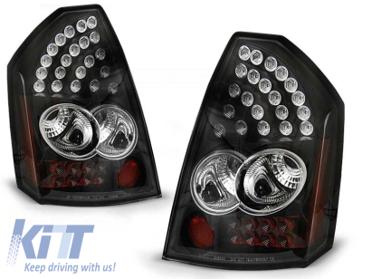 Set de stopuri LED de tuning potrivit pentru Chrysler 300C 2005-2008 cu bază neagră, stânga și dreapta Performance AutoTuning