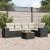 Set mobilier de grădină cu perne, 6 piese, negru, poliratan GartenMobel Dekor