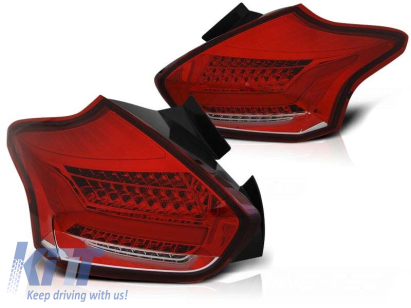Kit de stopuri LED de tuning potrivit pentru Ford Focus III hatchback după 2015 roșu/alb, stânga și dreapta Performance AutoTuning