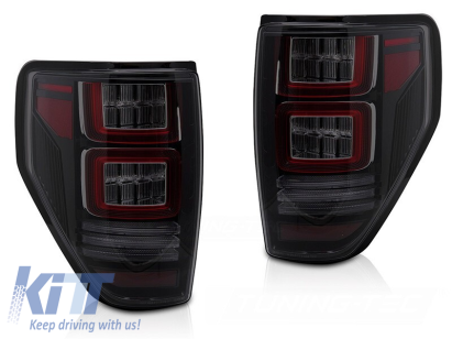 Kit de stopuri LED de tuning potrivit pentru Ford F150 2008-2014, cu semnalizator dinamic, bază fumurie, stânga și dreapta Performance AutoTuning