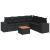 Set canapele de grădină cu perne, 7 piese, negru, poliratan GartenMobel Dekor