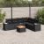 Set canapele de grădină cu perne, 7 piese, negru, poliratan GartenMobel Dekor