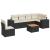 Set canapele de grădină cu perne, 7 piese, negru, poliratan GartenMobel Dekor