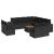 Set canapele de grădină, 12 piese, cu perne, negru, poliratan GartenMobel Dekor