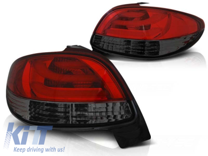 Set de stopuri LED de tuning potrivit pentru Peugeot 206 după 10.1998 negru/întunecat, stânga și dreapta Performance AutoTuning