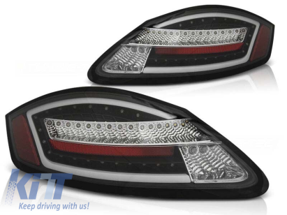 Set de stopuri LED de tuning potrivit pentru Porsche Boxster 987/Cayman 2005-2008 cu bază roșie, stânga și dreapta Performance AutoTuning