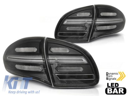 Set de stopuri LED potrivit pentru Porsche Cayenne 2010-2015, bază neagră, stânga și dreapta Performance AutoTuning