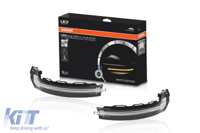 Semnalizatoare dinamice LED cromate Osram potrivite pentru oglinzile Audi A3 2013-2018 Performance AutoTuning