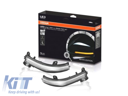 Semnale de întoarcere dinamice LED cromate Osram, potrivite pentru oglinzile BMW Seria 1 F20, F21, Seria 2 F22, F23, Seria 3 F30, F31, GT F34, Seria 4 F32, F33, F36, X1 E84, i3 Performance AutoTuning