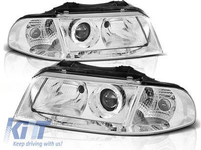 Kit de faruri tuning cu lentile potrivit pentru Audi A4 B5 01.1999-09.2000 sedan/combinate, stânga și dreapta Performance AutoTuning