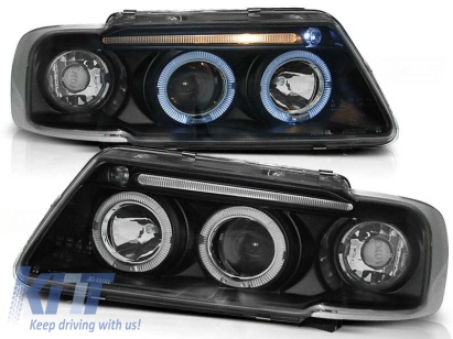 Kit de faruri tuning cu ochi de înger halogen, potrivit pentru Audi A3 8L 08.1996-08.2000, stânga și dreapta Performance AutoTuning