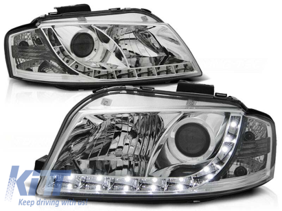 Kit de faruri tuning cu lumini LED potrivit pentru Audi A3 8P 05.2003-03.2008 3D/5D, stânga și dreapta Performance AutoTuning