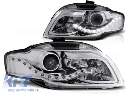 Set de faruri de tuning cu lumini LED potrivite pentru Audi A4 B7 11.2004-03.2008 sedan/combinate/cabriolet, stânga și dreapta Performance AutoTuning