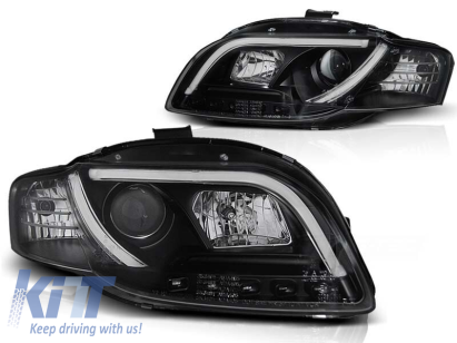 Set de faruri tuning cu lumini DRL reale potrivite pentru Audi A4 B7 11.2004-03.2008 sedan/combicabriolet, stânga și dreapta Performance AutoTuning