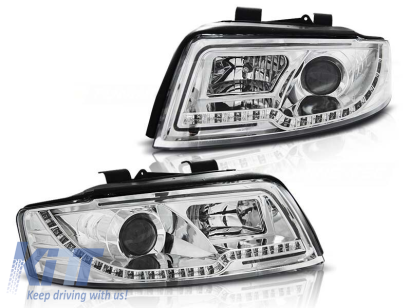 Set de faruri de tuning cu lumini LED potrivit pentru Audi A4 B6 10.2000-10.2004 sedan/combinate, stânga și dreapta Performance AutoTuning