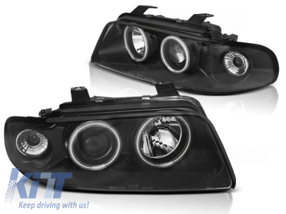 Kit de faruri tuning cu ochi de înger CCFL, potrivit pentru Audi A4 B5 11.1994-12.1998 sedan/combinate, stânga și dreapta Performance AutoTuning