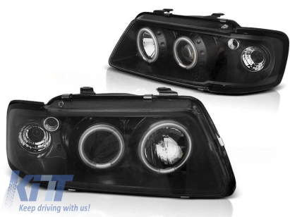 Set de faruri tuning cu ochi de înger halogen, potrivit pentru Audi A3 8L 08.1996-08.2000, stânga și dreapta Performance AutoTuning