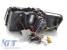 Set de faruri tuning potrivit pentru Audi A4 B6 Cabriolet 2002-2006 cu bază neagră, stânga și dreapta Performance AutoTuning