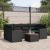 Set canapele de grădină cu perne, 7 piese, negru, poliratan GartenMobel Dekor