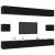 Set comodă TV Pe perete 8 pcs Stejar Negru Lemn compozit GartenMobel Dekor