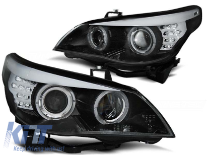 Set de faruri de tuning cu ochi de înger halogeni, potrivit pentru BMW E60/E61 2003-2007, stânga și dreapta Performance AutoTuning