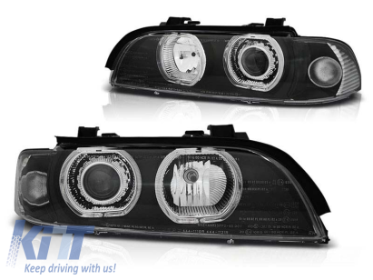 Kit de faruri tuning cu ochi de înger LED potrivit pentru BMW E39 09.1995-05.2003 sedan/combina, stânga și dreapta Performance AutoTuning