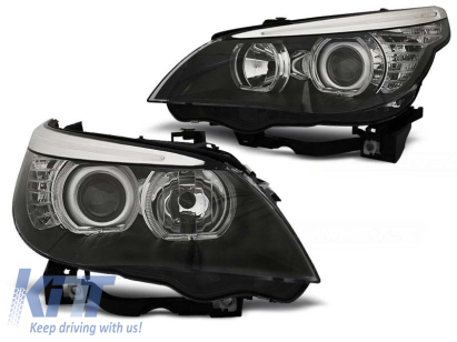 Kit de faruri tuning cu ochi de înger LED potrivit pentru BMW E60/E61 2003-2007, stânga și dreapta Performance AutoTuning
