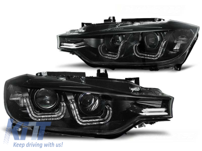 Set de faruri de tuning cu lumini DRL reale, potrivit pentru BMW 3 F30/F31 10.2011, stânga și dreapta Performance AutoTuning