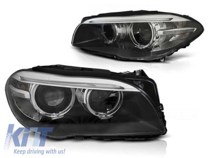 Set de faruri de tuning cu ochi de înger și lumini DRL potrivit pentru BMW 5 F10/F11 2010-07.2013, stânga și dreapta Performance AutoTuning