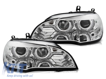 Kit de faruri xenon de tuning potrivit pentru BMW X5 E70 2007-2010 AFS cu bază cromată, stânga și dreapta Performance AutoTuning