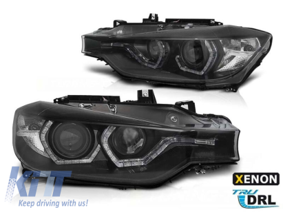 Kit de faruri xenon de tuning potrivit pentru BMW Seria 3 F30, F31 2011-2015 cu bază neagră, stânga și dreapta pentru modele fără funcția AFS Performance AutoTuning