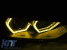 Set de faruri tuning cu lumini DRL galbene, potrivit pentru BMW Seria 3 F30 sedan, F31 break 2011-2015 cu bază neagră, stânga și dreapta Performance AutoTuning