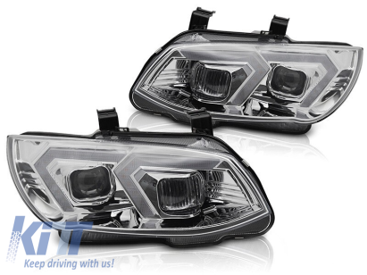 Set de faruri xenon potrivit pentru BMW Seria 3 E92 coupe, E93 cabrio 2010-2013 cu bază cromată, pentru modelul cu lumini DRL din fabrică, fără AFS, stânga și dreapta Performance AutoTuning