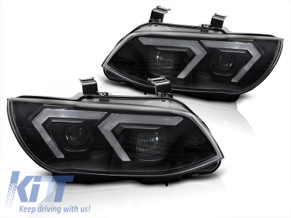 Kit de faruri xenon potrivit pentru BMW Seria 3 E92 coupe, E93 cabrio 2010-2013 cu bază neagră, pentru modelele cu lumini DRL din fabrică, fără AFS, stânga și dreapta Performance AutoTuning