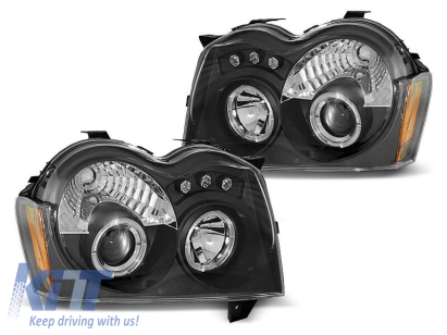 Set de faruri de tuning cu ochi de înger halogeni, potrivit pentru Chrysler JEEP GRAND CHEROKEE 2005-2008, stânga și dreapta Performance AutoTuning