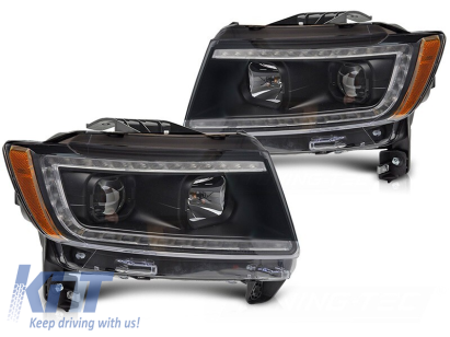 Set de faruri de tuning cu lumini LED potrivit pentru Jeep Grand Cherokee 2011-2013, stânga și dreapta Performance AutoTuning