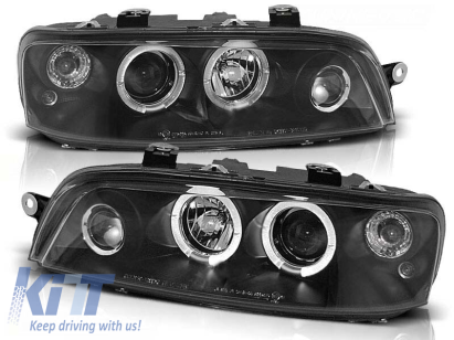 Set de faruri de tuning cu ochi de înger halogen potrivit pentru Fiat PUNTO 2 10.1999-06.2003, stânga și dreapta Performance AutoTuning