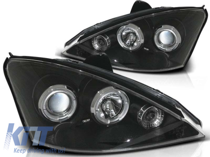 Set de faruri de tuning cu ochi de înger halogen potrivit pentru Ford FOCUS MK1 11.2001-10.2004, stânga și dreapta Performance AutoTuning