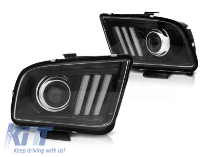 Set de faruri de tuning cu lentilă potrivit pentru Ford MUSTANG 2004-2009, stânga și dreapta Performance AutoTuning