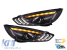 Set de faruri de tuning potrivit pentru Ford Focus MK3 2015-2018 cu bază neagră, stânga și dreapta Performance AutoTuning