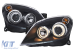 Set de faruri tuning cu ochi de înger potrivit pentru Opel Astra H 2004-2009 sedan, break cu bază neagră, stânga și dreapta Performance AutoTuning