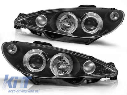 Set de faruri de tuning potrivit pentru PEUGEOT 206 după 2002, stânga și dreapta Performance AutoTuning