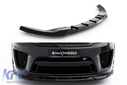 Spoiler Maxton Design potrivit pentru bara frontală SVR de la Land Rover Range Rover Mk2 Facelift 2018-2022, lac negru Performance AutoTuning