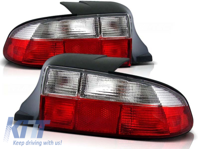 Set de stopuri tuning potrivit pentru BMW Z3 01.1996-1999 cabrio cu bază roșie și albă, stânga și dreapta Performance AutoTuning