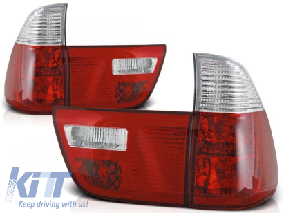 Set de stopuri tuning potrivit pentru BMW X5 E53 09.1999-10.2003 cu bază roșie și albă, stânga și dreapta Performance AutoTuning