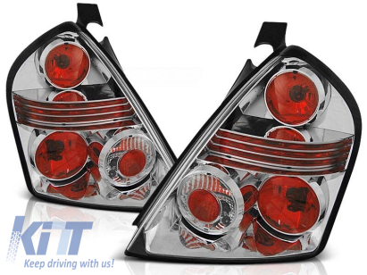 Set de stopuri tuning potrivit pentru Fiat STILO 10.2001-2007 3 uși cu bază cromată, stânga și dreapta Performance AutoTuning