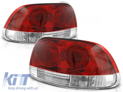 Set de stopuri tuning potrivit pentru Honda CRX DEL SOL 03.1992-1997 cu bază roșie și albă, stânga și dreapta Performance AutoTuning