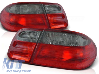 Set de stopuri tuning potrivit pentru Mercedes W210 E-Class 1995-03.2002 sedan cu bază roșie și fumurie, stânga și dreapta Performance AutoTuning